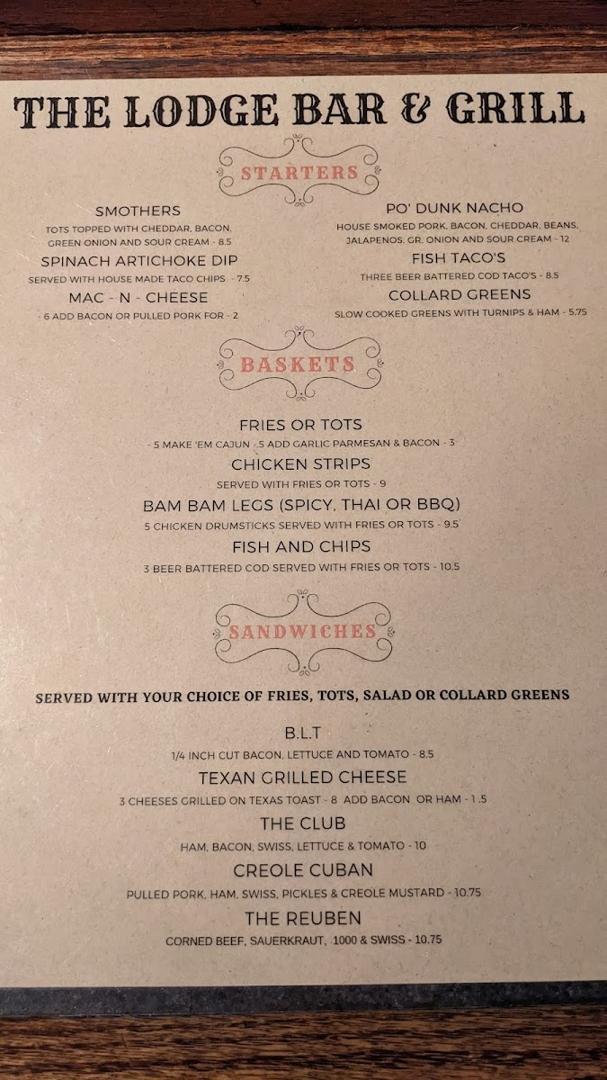 The Lodge Bar and Grill Menu - Image 3